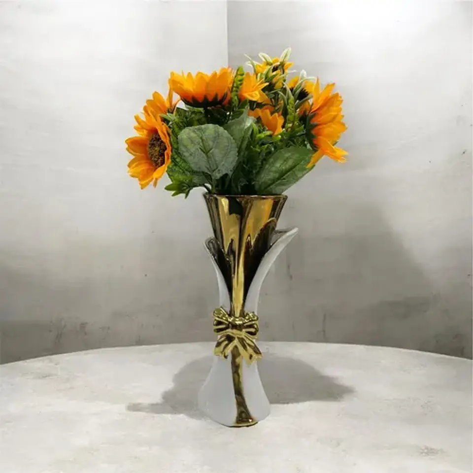 Jarrón Decorativo Moderno De Cerámica Diseño Elegante 24 Cm 9