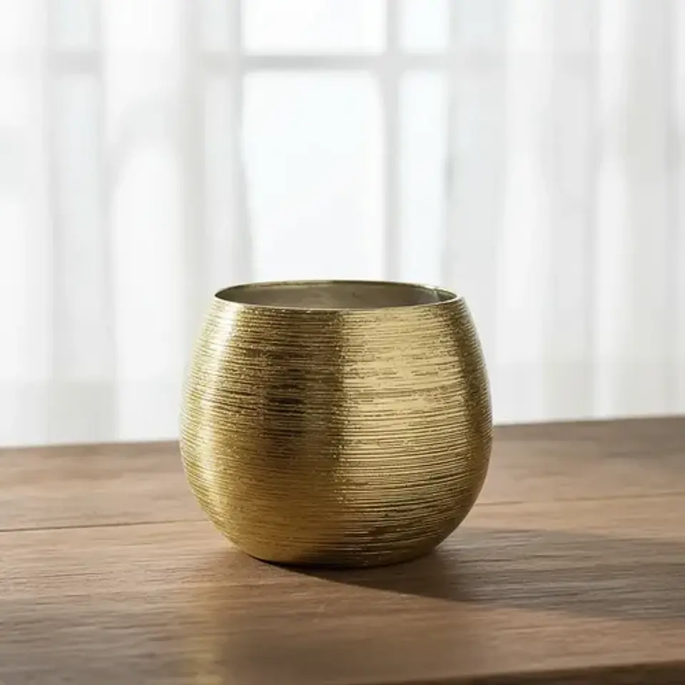 Jarrón Decorativo Plateado Texturizado Moderno 1
