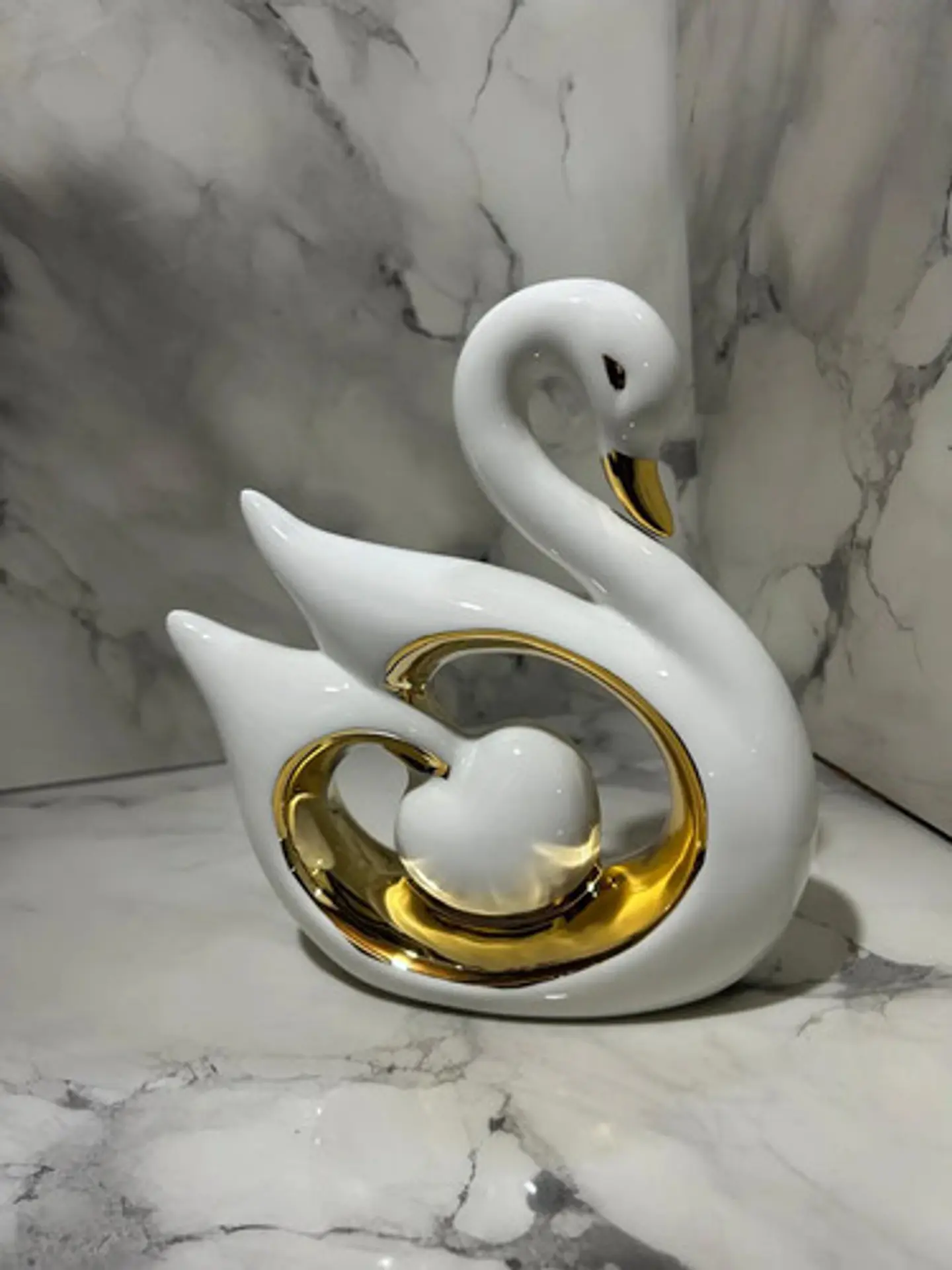 Set De 2 Adornos Decorativos Cisnes Con Corazón 4