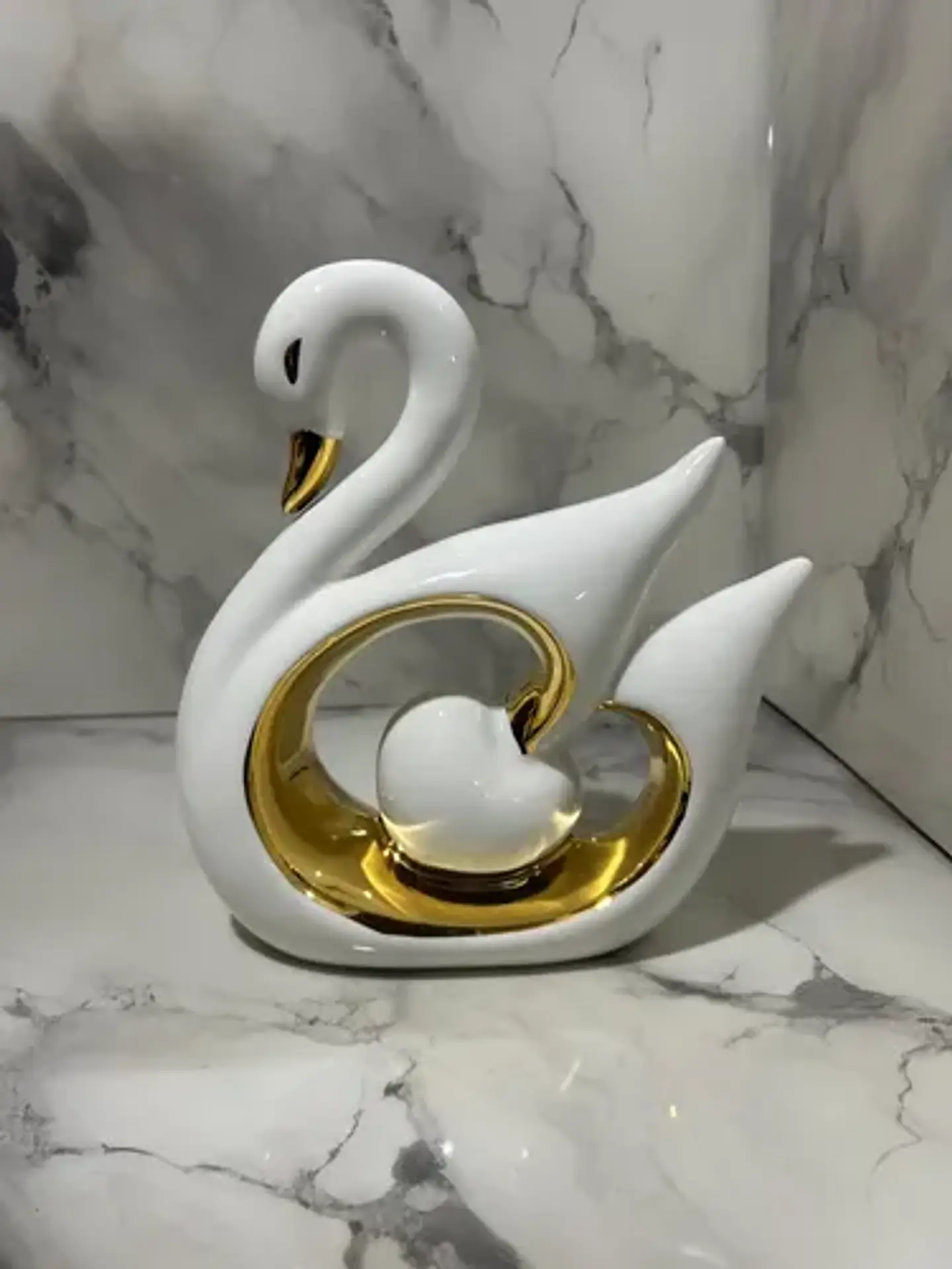 Set De 2 Adornos Decorativos Cisnes Con Corazón 5