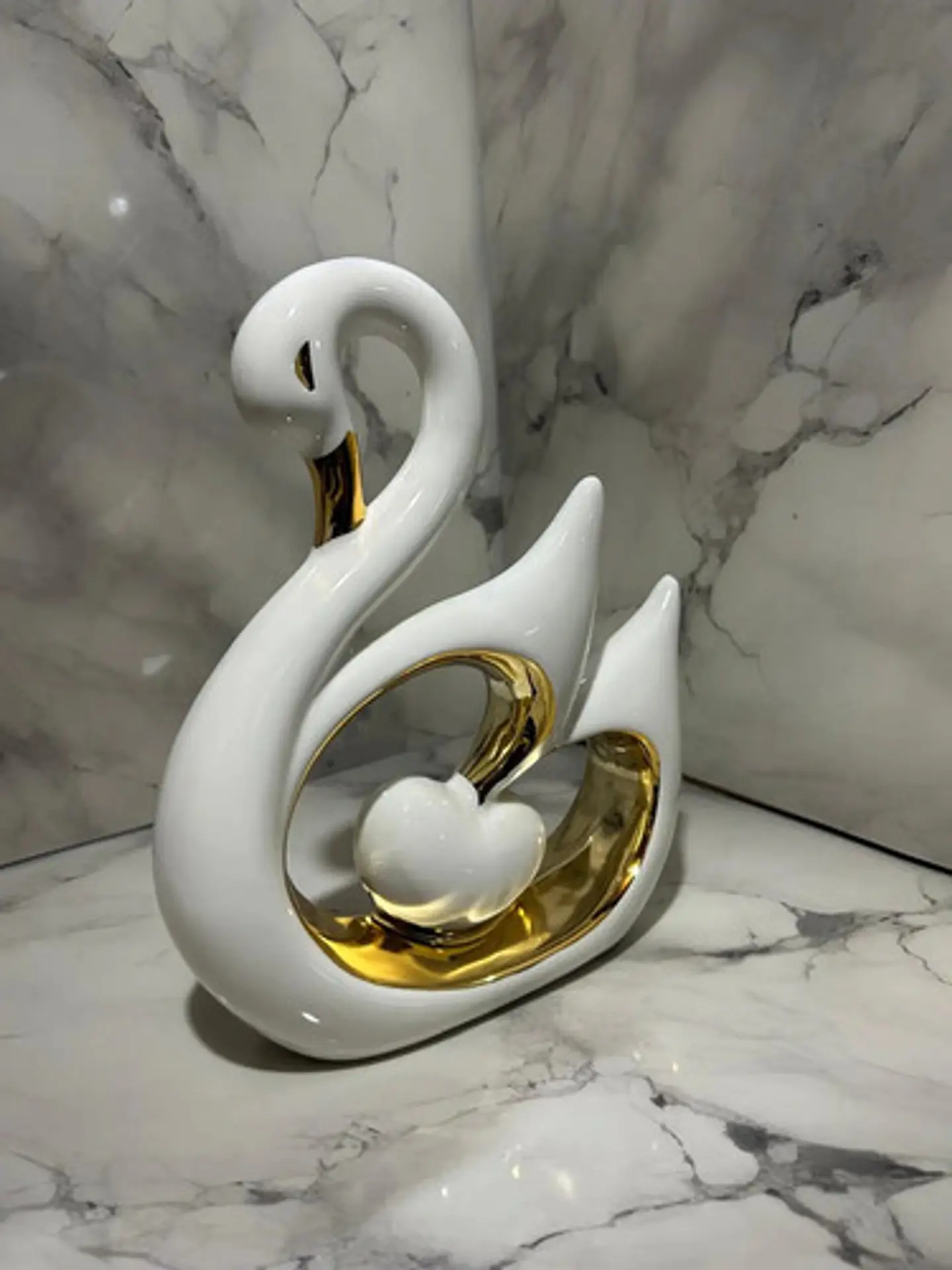 Set De 2 Adornos Decorativos Cisnes Con Corazón 6