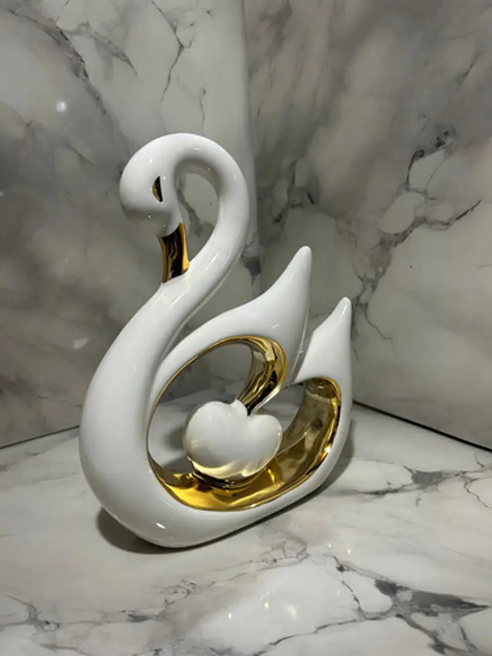 Set De 2 Adornos Decorativos Cisnes Con Corazón 6