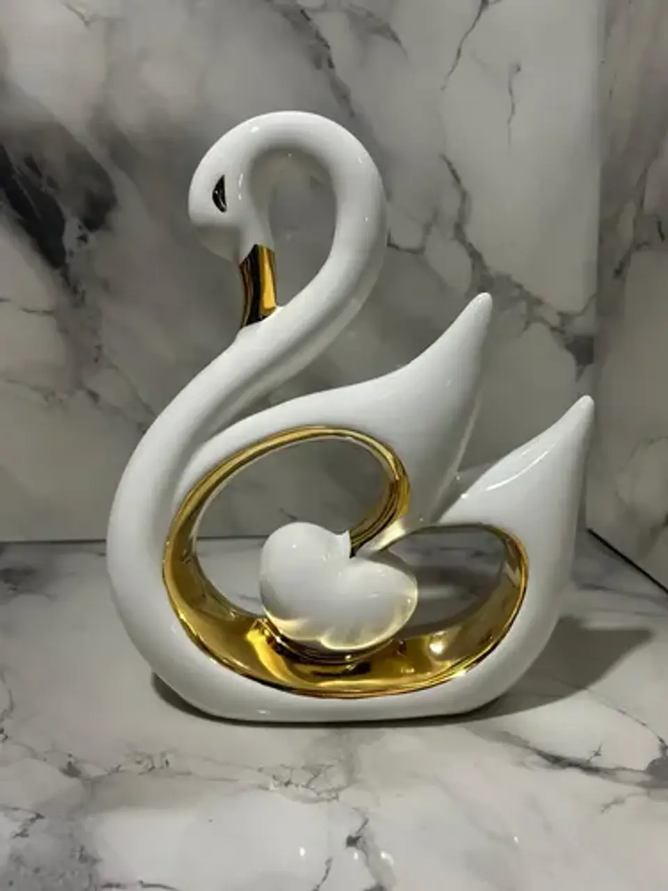 Set De 2 Adornos Decorativos Cisnes Con Corazón 8