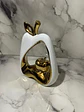 Adorno Decorativo En Forma De Manzana Blanco Y Dorado - Miniatura 6
