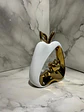 Adorno Decorativo En Forma De Manzana Blanco Y Dorado - Miniatura 7
