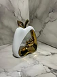 Adorno Decorativo En Forma De Manzana Blanco Y Dorado - Miniatura 9