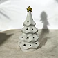 Árbol De Navidad Cerámico Blanco Con Luz Adorno Decorativo - Miniatura 1