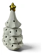 Árbol De Navidad Cerámico Blanco Con Luz Adorno Decorativo - Miniatura 5