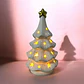Árbol De Navidad Cerámico Blanco Con Luz Adorno Decorativo - Miniatura 6