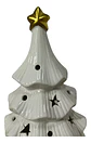 Árbol De Navidad Cerámico Blanco Con Luz Adorno Decorativo - Miniatura 7