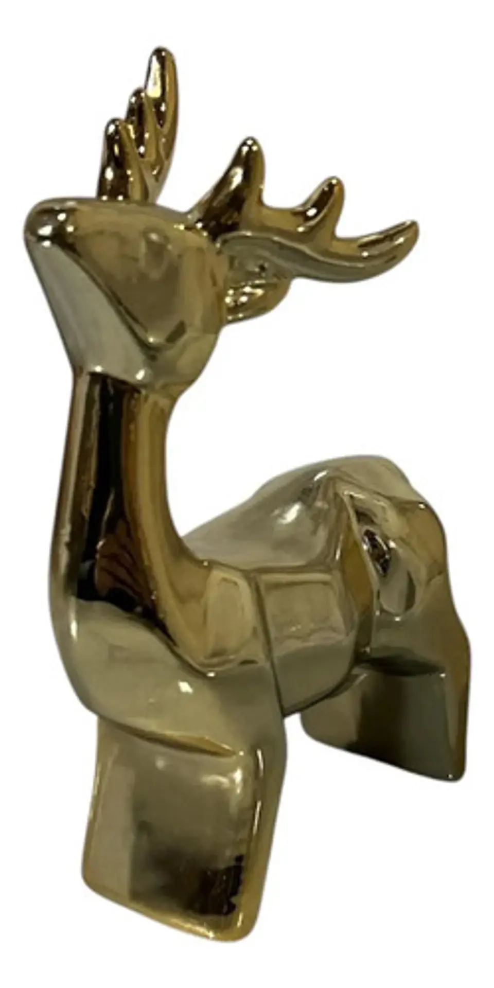 Ciervo Navideño De Cerámica Con Luz Adorno Decorativo 15 Cm 3
