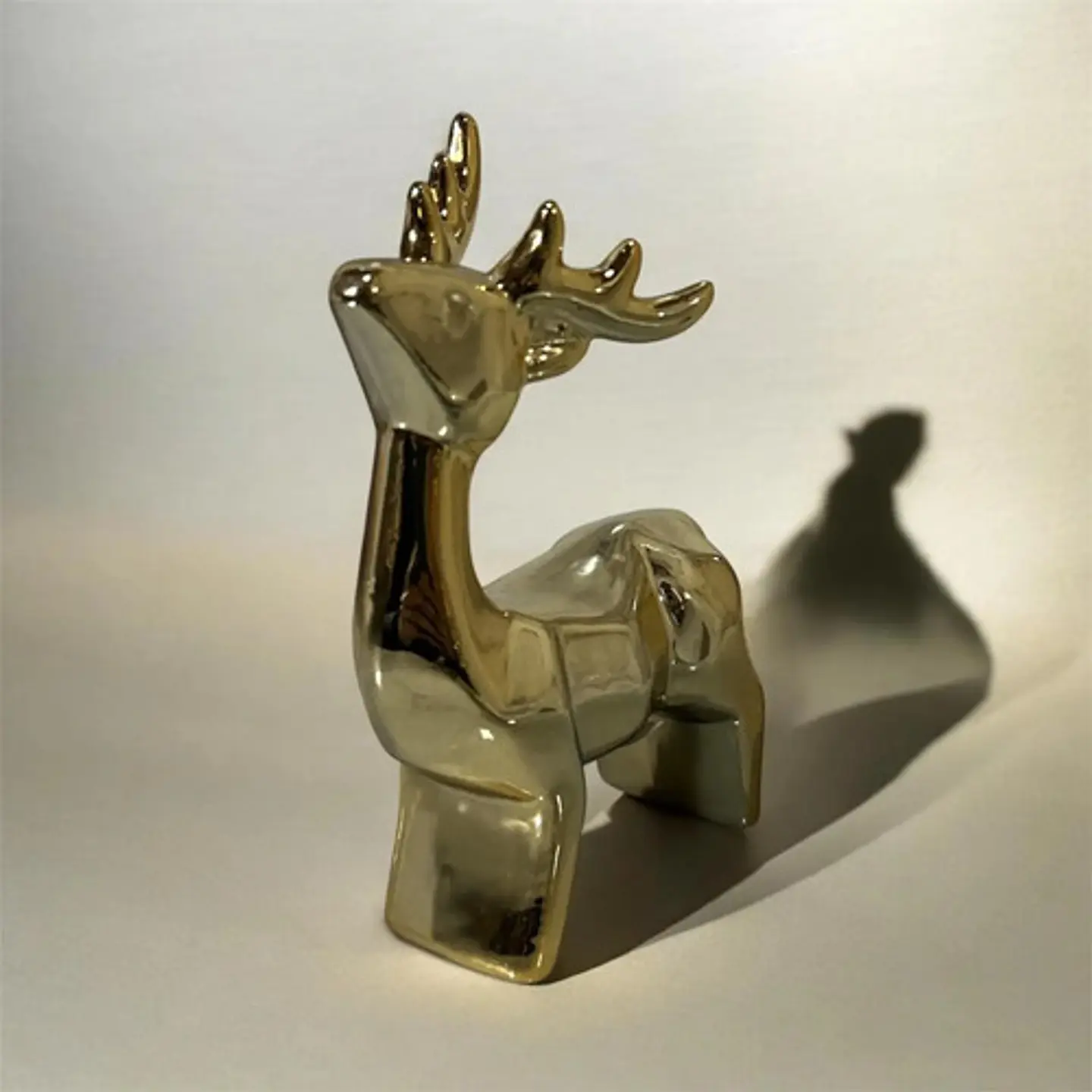 Ciervo Navideño De Cerámica Con Luz Adorno Decorativo 15 Cm 5