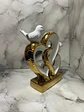 Figura Decorativa De Corazones Con Pájaros Blanco Y Dorado - Miniatura 6