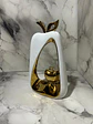 Adorno Decorativo En Forma De Manzana Dorado Y Blanco - Miniatura 1