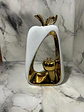 Adorno Decorativo En Forma De Manzana Dorado Y Blanco - Miniatura 3