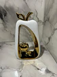 Adorno Decorativo En Forma De Manzana Dorado Y Blanco - Miniatura 8