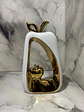 Adorno Decorativo En Forma De Manzana Dorado Y Blanco - Miniatura 9