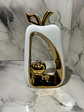Adorno Decorativo En Forma De Manzana Dorado Y Blanco - Miniatura 10