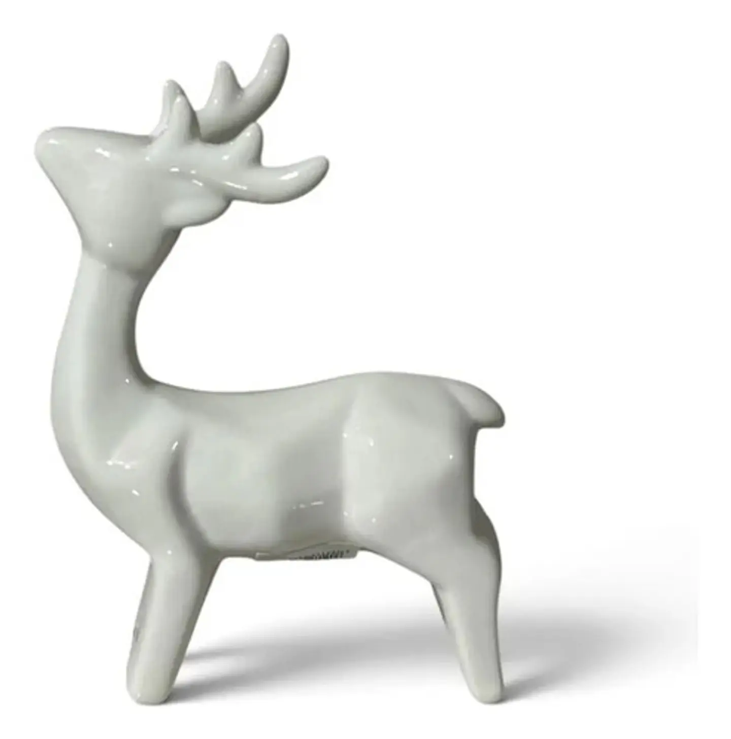 Ciervo Navideño De Cerámica Con Luz Adorno Decorativo 15 Cm 3