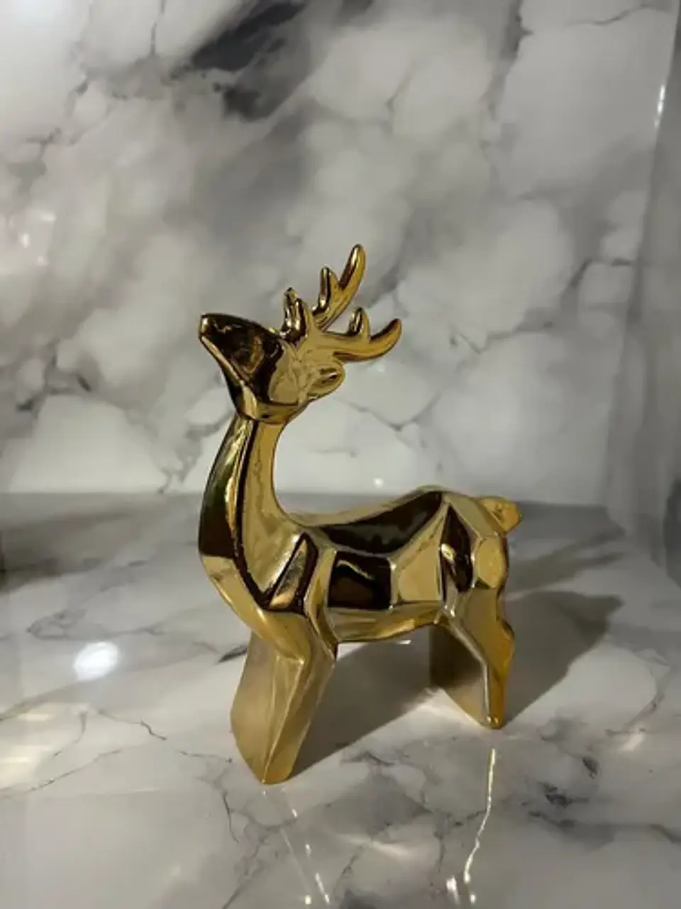 Ciervo Navideño De Cerámica Con Luz Adorno Decorativo 19,5cm 3