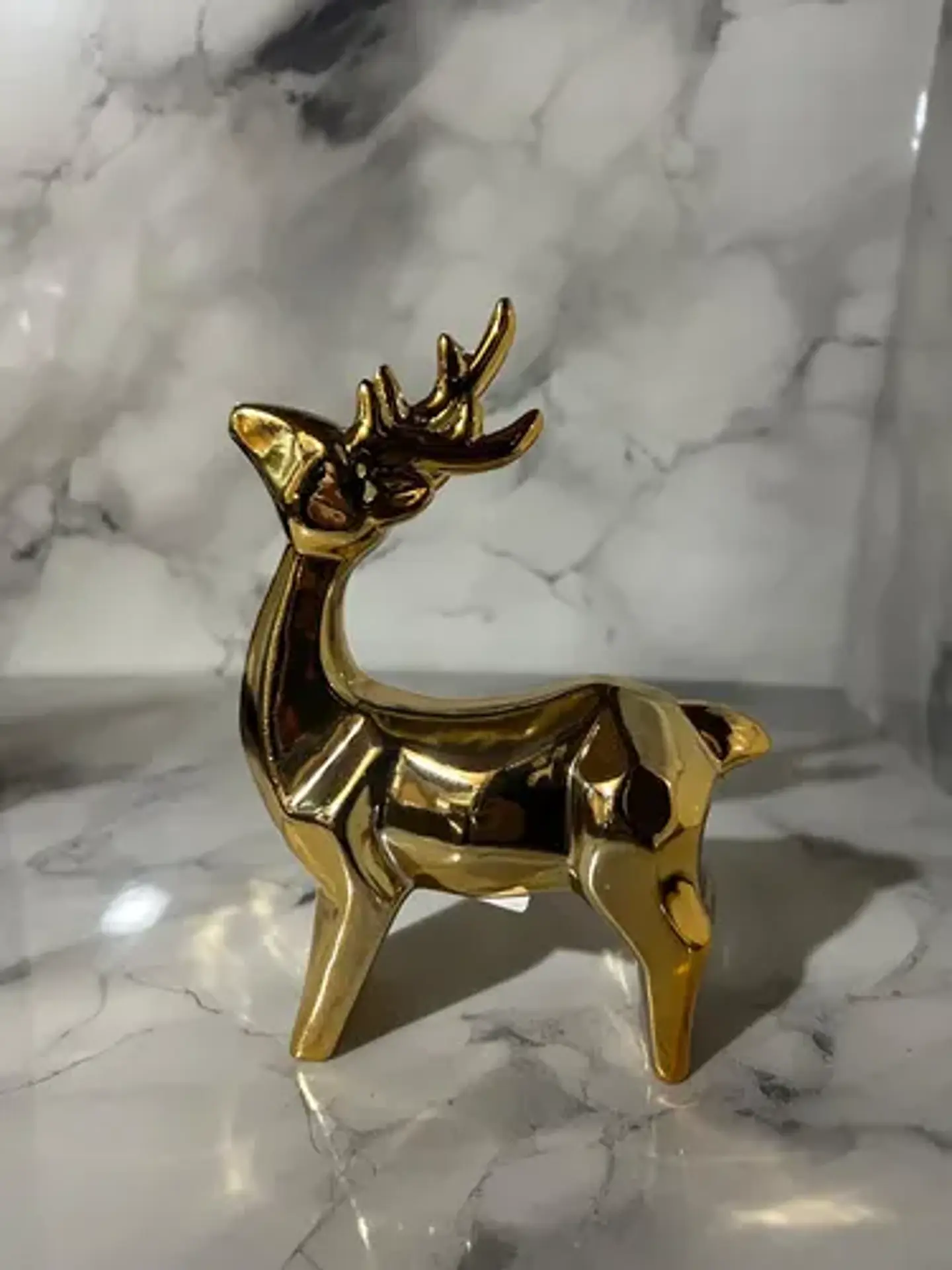 Ciervo Navideño De Cerámica Con Luz Adorno Decorativo 19,5cm 4