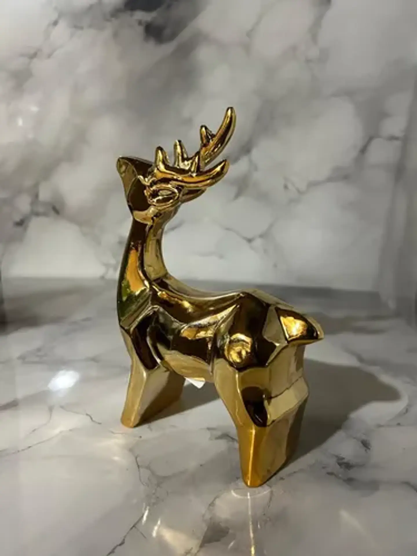 Ciervo Navideño De Cerámica Con Luz Adorno Decorativo 19,5cm 5