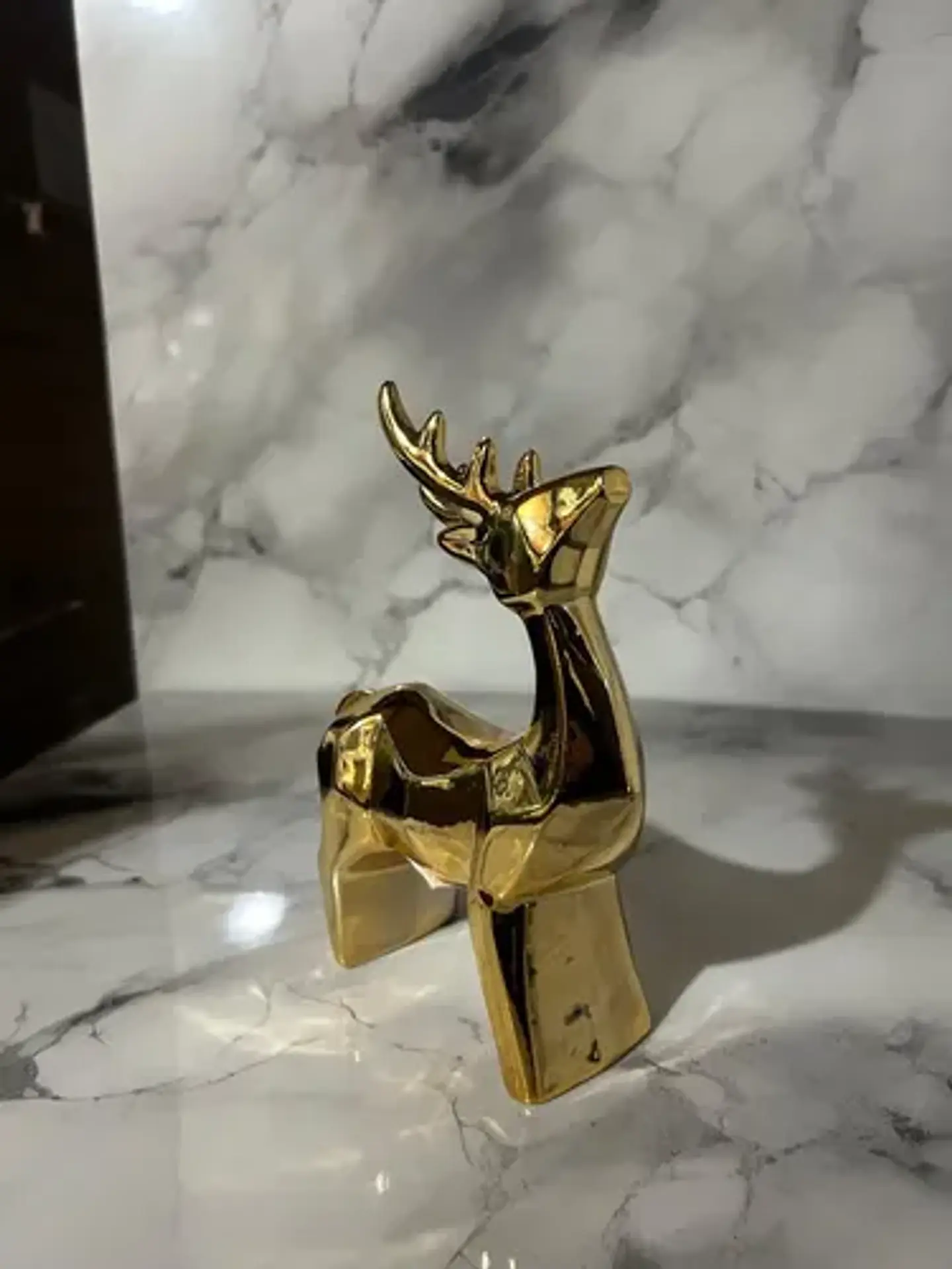 Ciervo Navideño De Cerámica Con Luz Adorno Decorativo 19,5cm 7