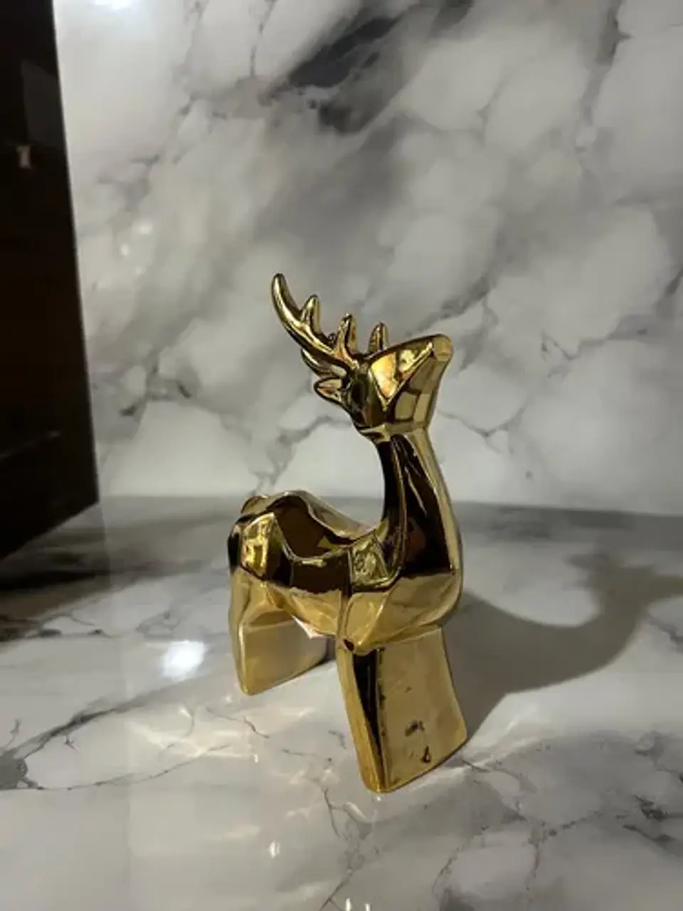 Ciervo Navideño De Cerámica Con Luz Adorno Decorativo 19,5cm 7