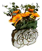 Jarrón Decorativo Para Flores Artificiales Blanco Y Dorado - Miniatura 2