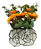 Jarrón Decorativo Para Flores Artificiales Blanco Y Dorado - Miniatura 4