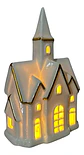 Casita Navideña De Cerámica Blanca Con Luz Adorno Decorativo - Miniatura 4