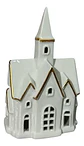 Casita Navideña De Cerámica Blanca Con Luz Adorno Decorativo - Miniatura 9
