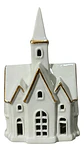 Casita Navideña De Cerámica Blanca Con Luz Adorno Decorativo - Miniatura 10