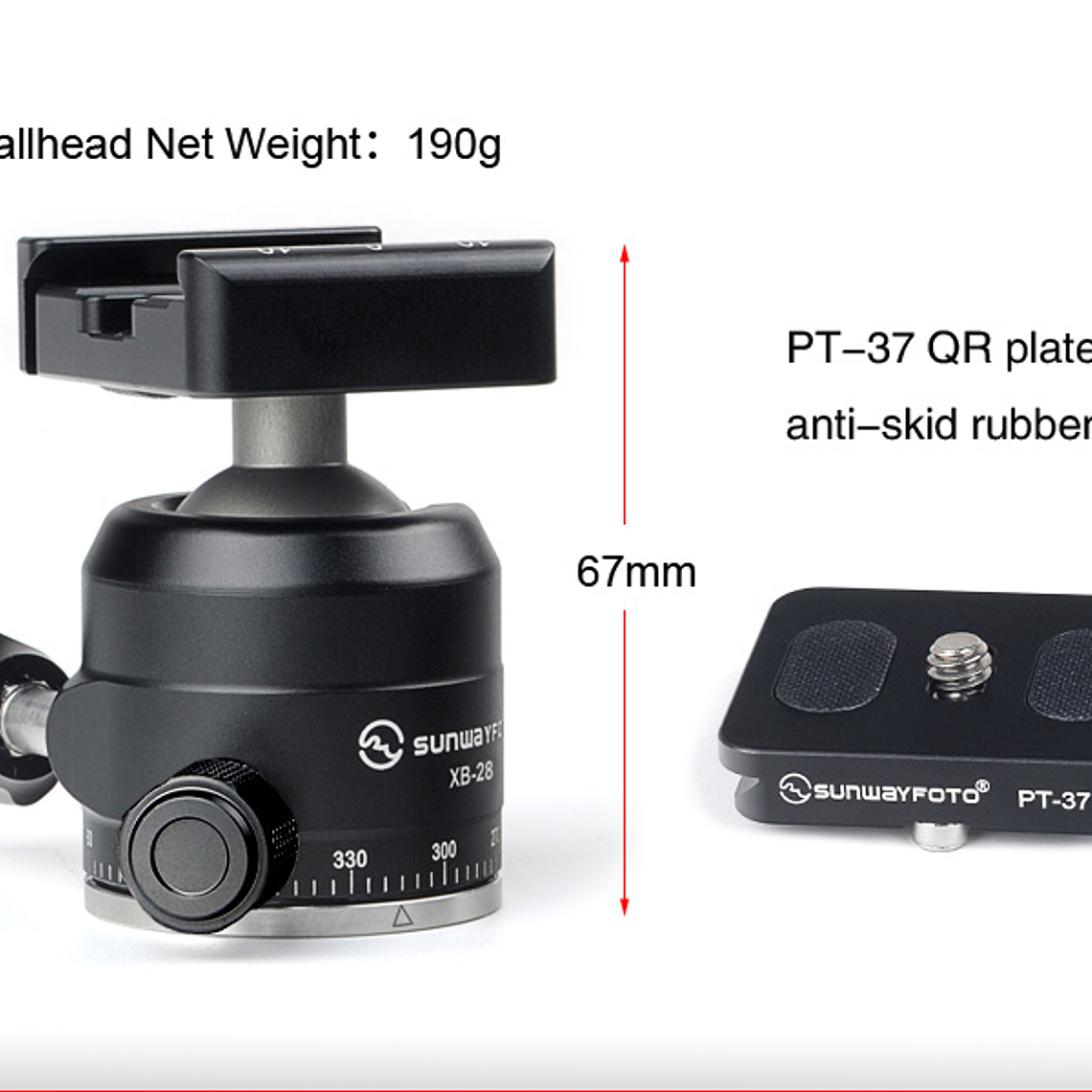 Sunwayfoto T1a20d-t Mini Tripode Aluminio De Mesa Ballhead 10