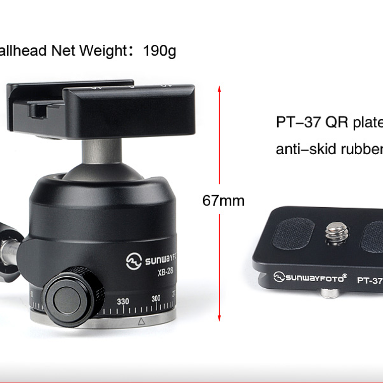 Sunwayfoto T1a20d-t Mini Tripode Aluminio De Mesa Ballhead 10