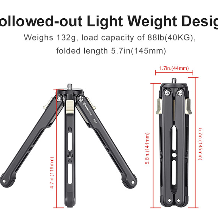 Sunwayfoto T1a12+xb-25 Mini Tripode De Mesa Con Cabezal 6