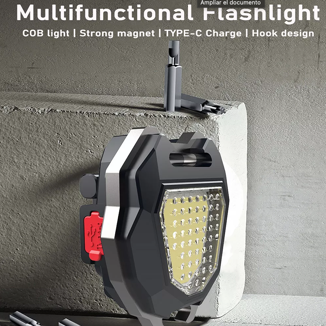 Linterna Led Tactica Camping + Encendedor Silbato 1600 Lumen 10