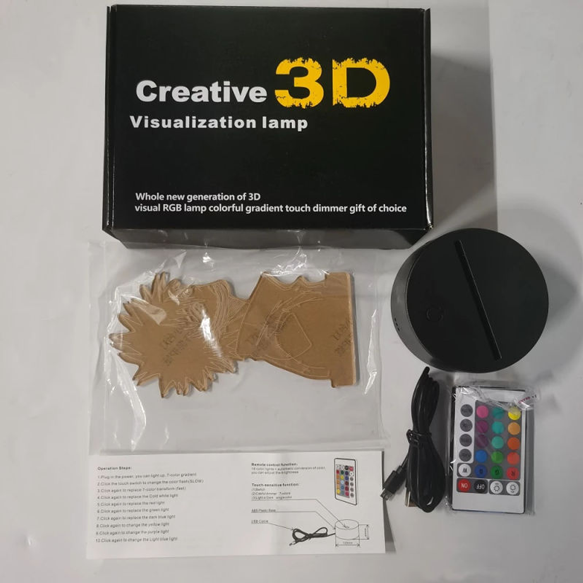 Lampara 3d Led (base Negra) Starwars Mandalorian Y Baby Yoda 2