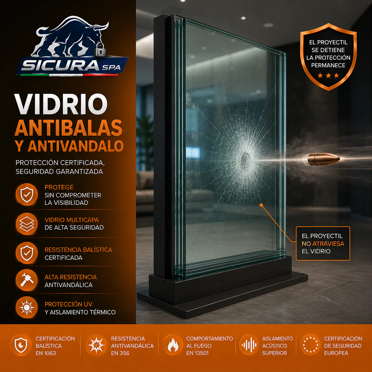 Vidrios de Seguridad y Antibalas
