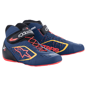 BOTAS KARTING ALPINESTARS TECH-1 KX V2 SHOES ULTRAMARINE BLUE RED FL YELLOW TALLA 7 Y 8 USA ADULTO