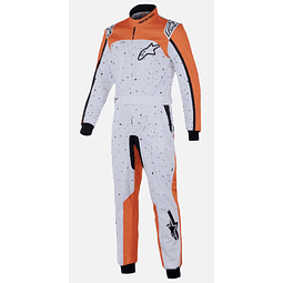 OVEROL ALPINESTARS CIK FIA KMX-9 V3 S GRAPHIC 6 SUIT WHITE ORANGE BLACK TALLAS 54 y 56 ADULTO