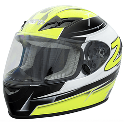 CASCO ZAMP RACING MOTO ECE 22.05/DOT MODELO FS 9 TALLA XL VERDE FLUOR NEGRO EN OFERTA