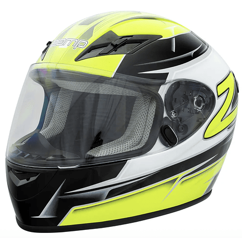 CASCO ZAMP RACING MOTO ECE 22.05/DOT MODELO FS 9 TALLA XL VERDE FLUOR NEGRO EN OFERTA