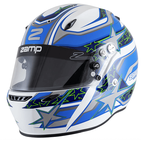 CASCO ZAMP PARA ADULTO MODELO 72 EN COLOR BLANC O CON AZUL SNELL SA 2020 TALLA S EN OFERTA