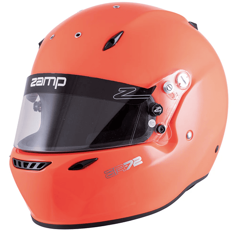 CASCO ZAMP PARA ADULTO HECHO EN ITALIA MODELO 72 SNELL SA 2020 HECHO EN ITALIA TALLA M NARANJA