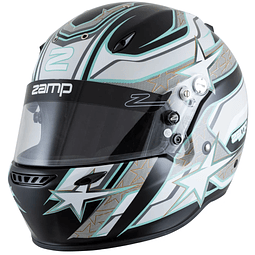 CASCO ZAMP PARA ADULTO HECHO EN ITALIA MODELO 72 EN COLOR NEGRO MATE GRIS SNELL SA 2020 TALLA XL EN OFERTA