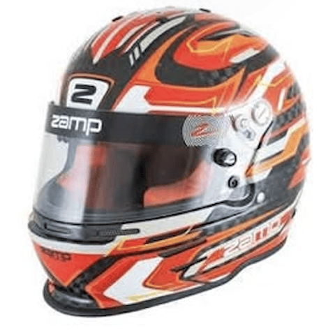 CASCO ZAMP RACING SA2025 MODELO 48Y ( PARA NIÑO ) TALLA 56 FIBRA DE CARBONO ROJO/GRAFICOS DE FABRICA