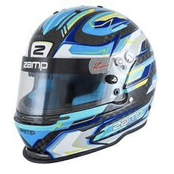 CASCO ZAMP RACING SA2025 MODELO 48Y ( PARA NIÑO ) TALLA 56 FIBRA DE CARBONO AZUL/GRAFICOS DE FABRICA