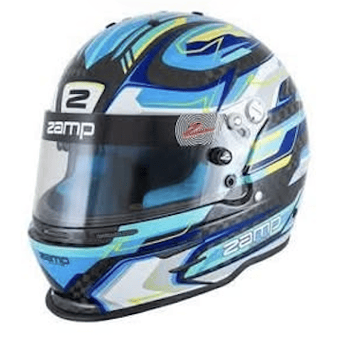 CASCO ZAMP RACING SA2025 MODELO 48Y ( PARA NIÑO ) TALLA 56 FIBRA DE CARBONO AZUL/GRAFICOS DE FABRICA