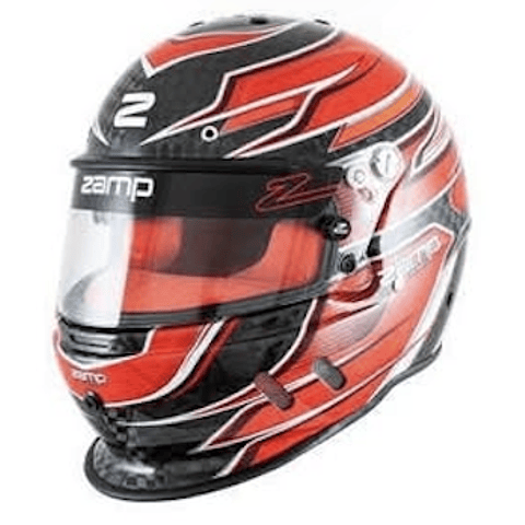 CASCO ZAMP RACING SA2025 MODELO 67D TALLA S CARBON ROJO/GRAFICOS DE FABRICA